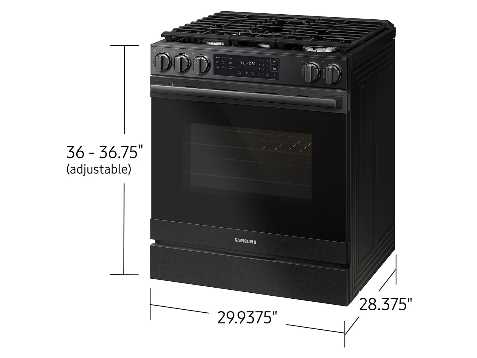 Bespoke Smart Slide-in Gas Range Pro Style Design | Air Fry Max True Convection NSG80H60SEAA