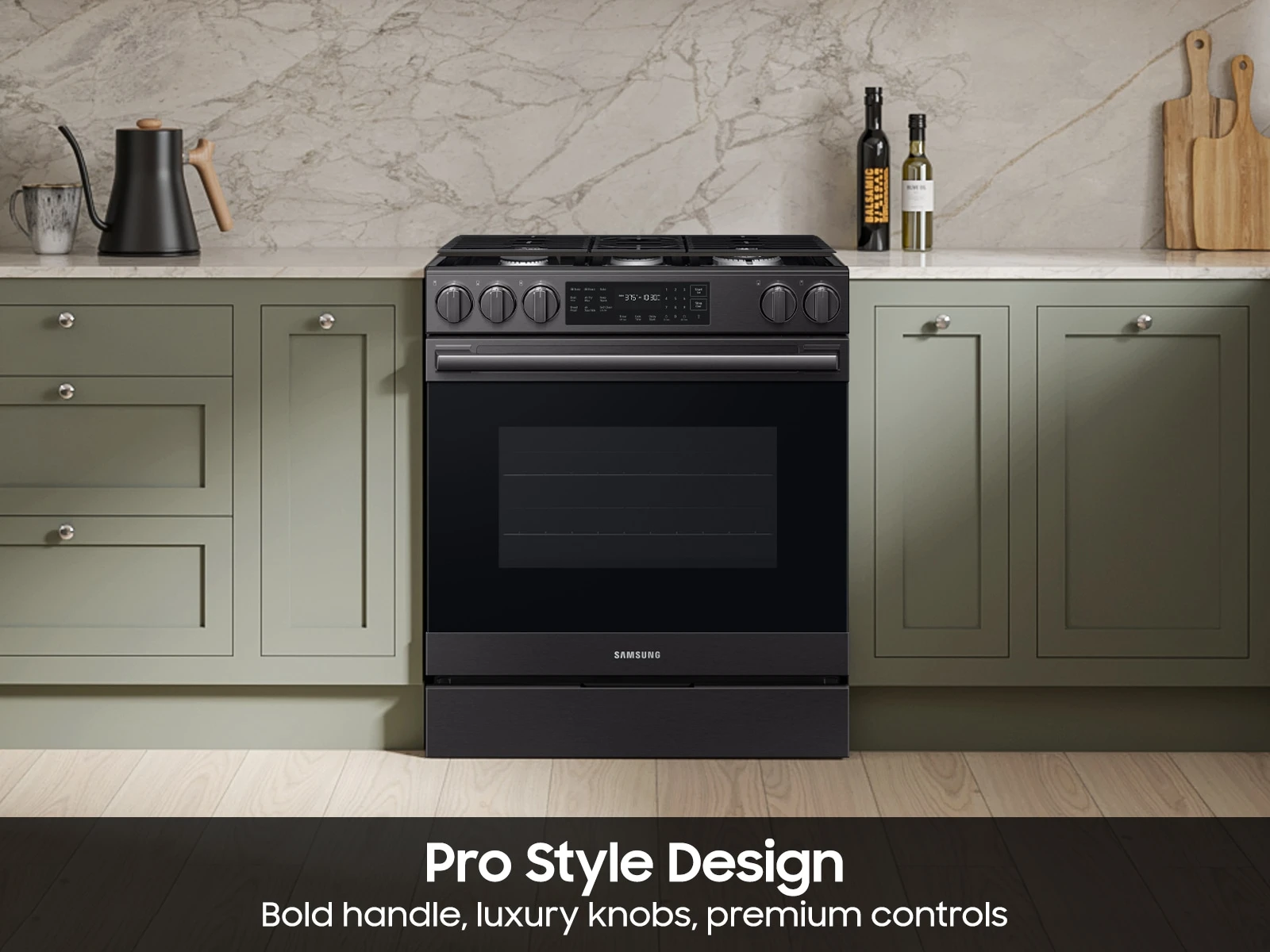 Bespoke Smart Slide-in Gas Range Pro Style Design | Air Fry Max True Convection NSG80H60SEAA