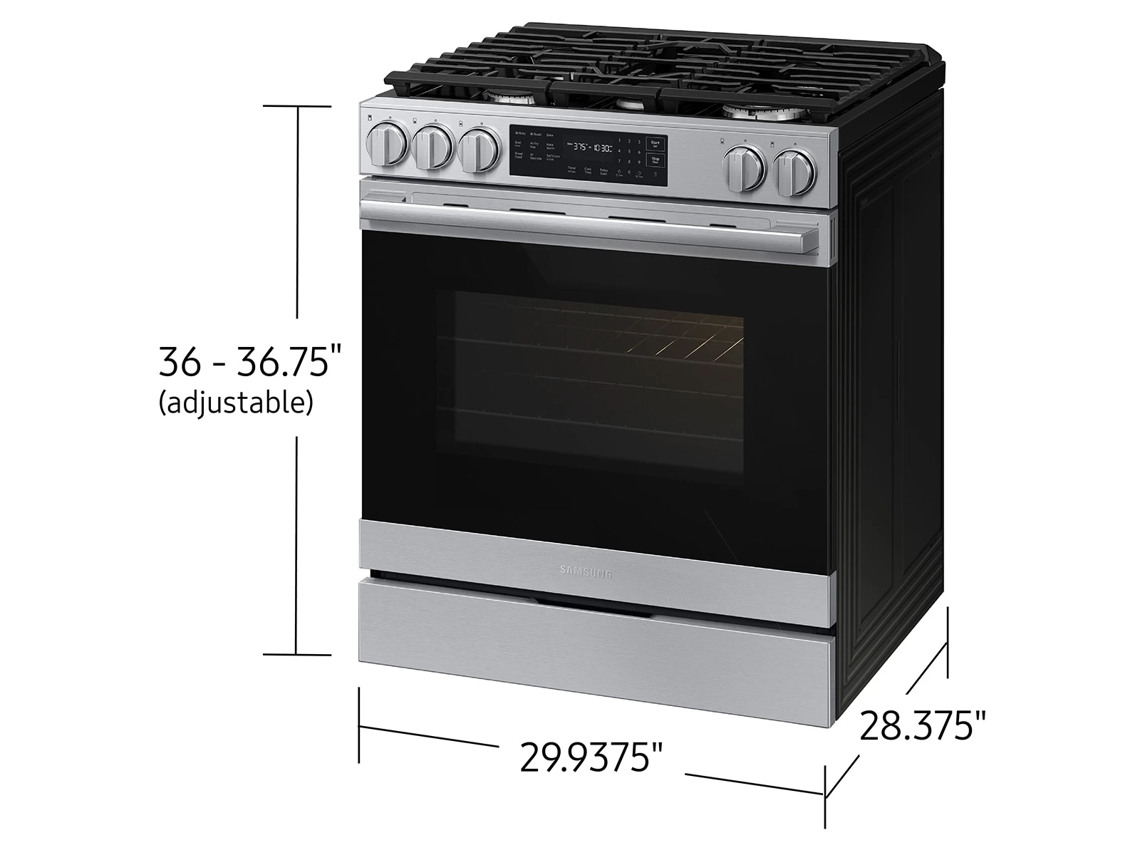 Bespoke Smart Slide-in Gas Range Pro Style Design | Air Fry Max True Convection NSG80H60SRAA
