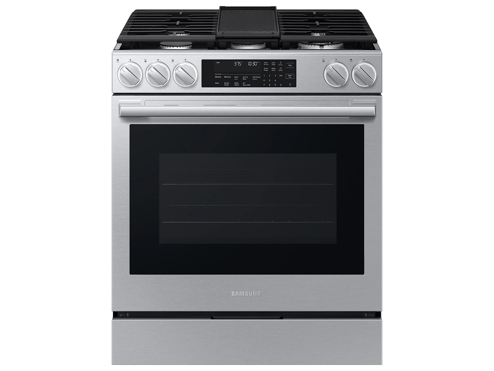 Bespoke Smart Slide-in Gas Range Pro Style Elite Design | Illuminated Knobs | Air Fry Max NSG90H60SRAA