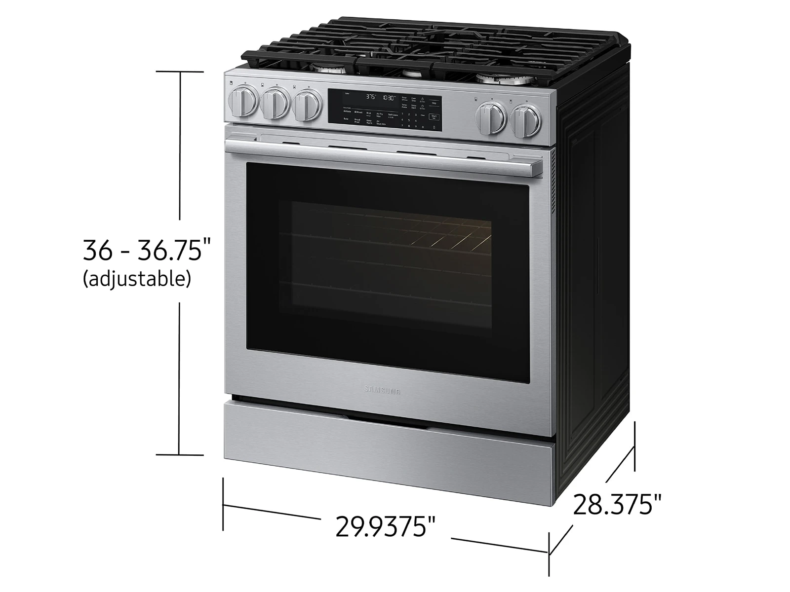 Bespoke Smart Slide-in Gas Range Pro Style Elite Design | Illuminated Knobs | Air Fry Max NSG90H60SRAA