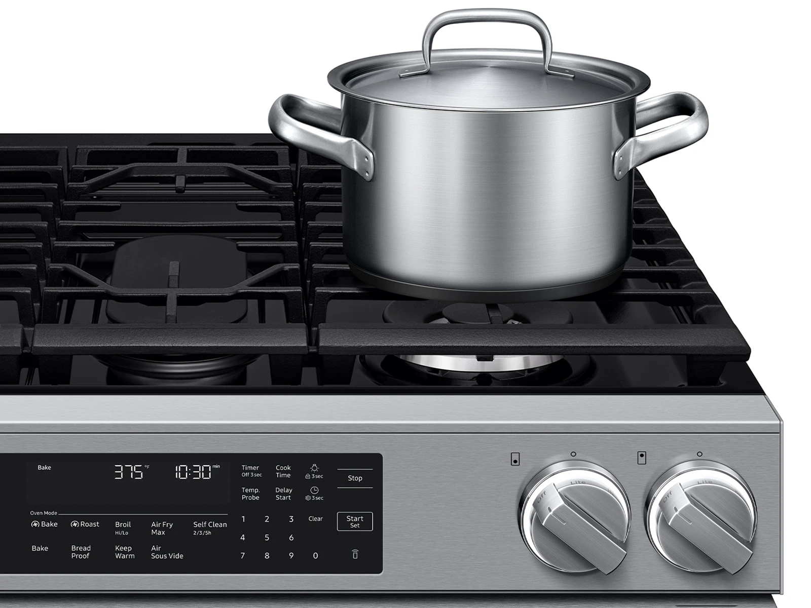 Bespoke Smart Slide-in Gas Range Pro Style Elite Design | Illuminated Knobs | Air Fry Max NSG90H60SRAA