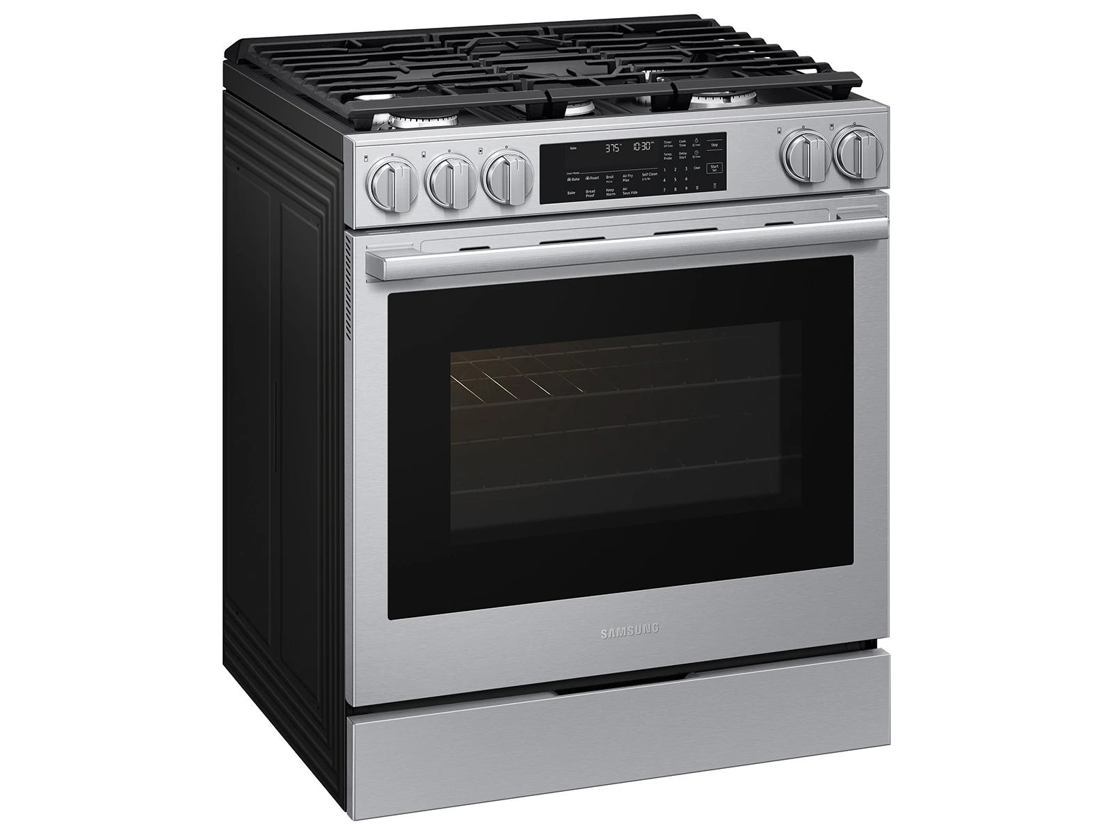 Bespoke Smart Slide-in Gas Range Pro Style Elite Design | Illuminated Knobs | Air Fry Max NSG90H60SRAA
