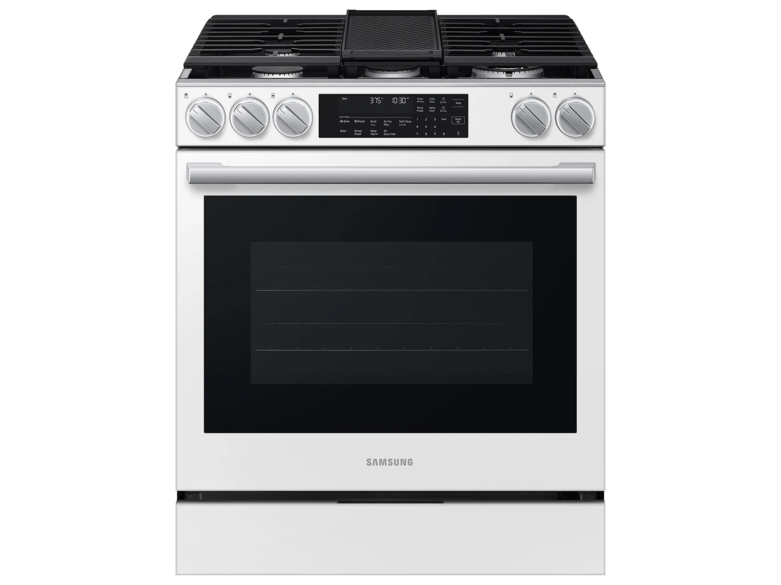 Bespoke Smart Slide-in Gas Range Pro Style Elite Design | Illuminated Knobs | Air Fry Max NSG90H60SWAA