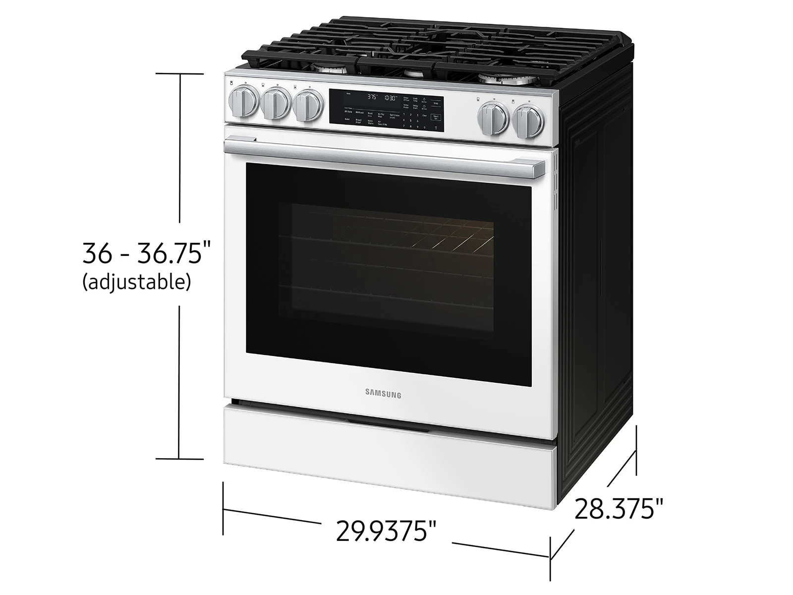 Bespoke Smart Slide-in Gas Range Pro Style Elite Design | Illuminated Knobs | Air Fry Max NSG90H60SWAA