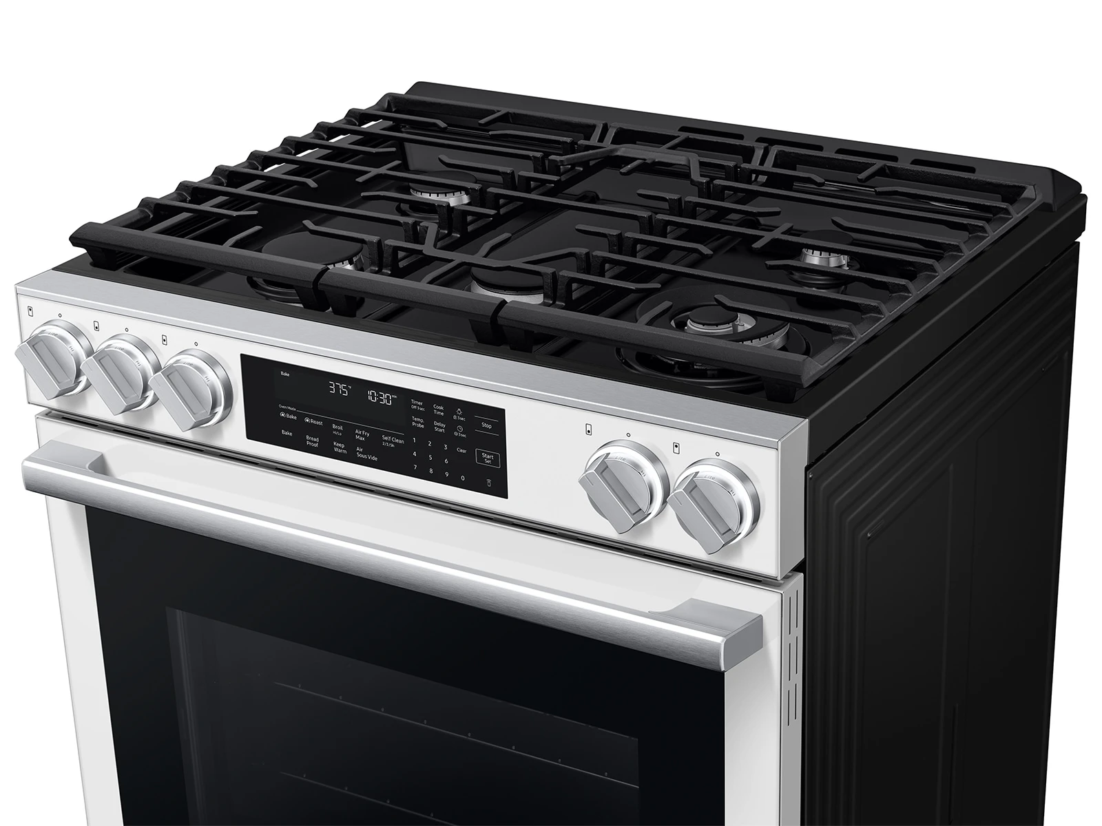Bespoke Smart Slide-in Gas Range Pro Style Elite Design | Illuminated Knobs | Air Fry Max NSG90H60SWAA