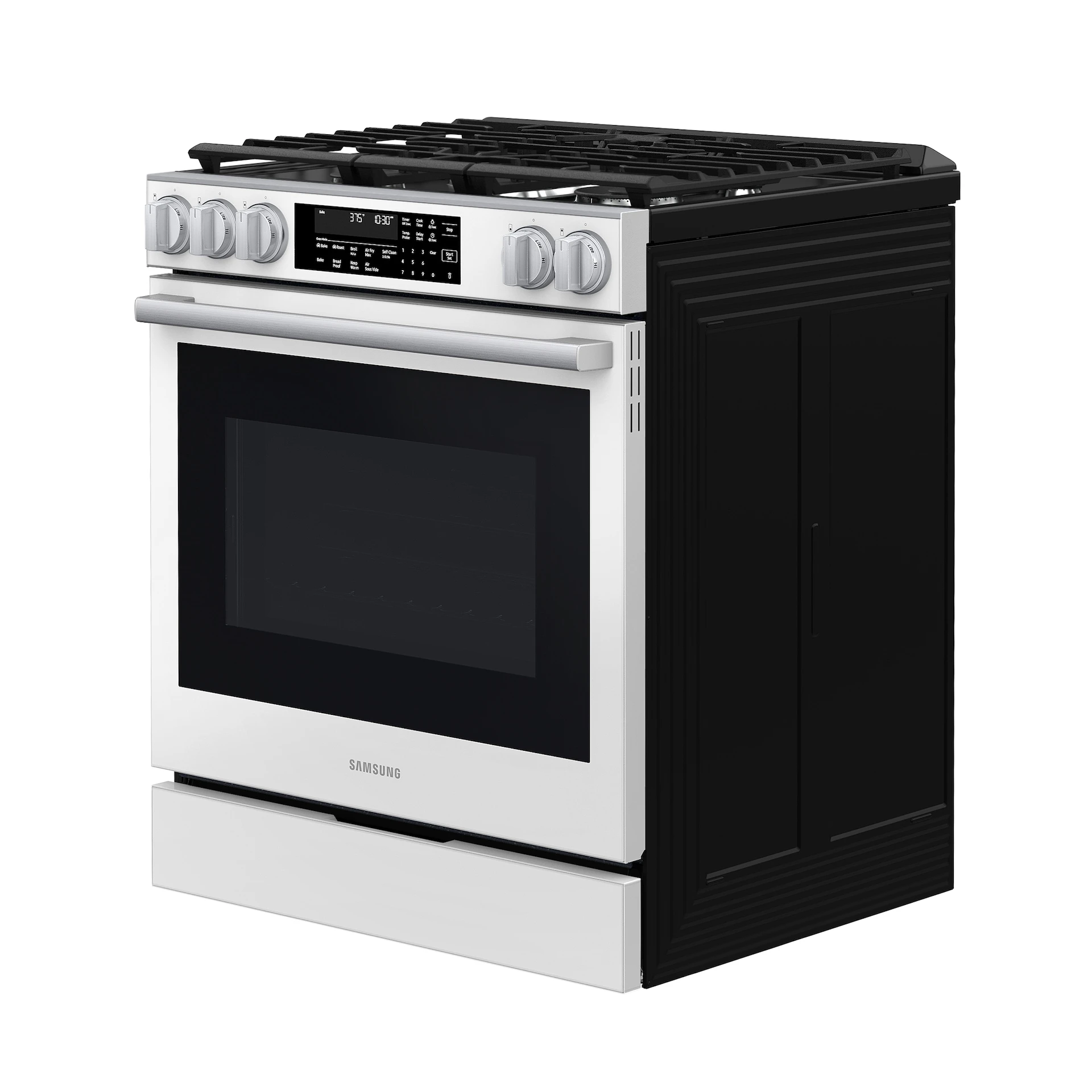 Bespoke Smart Slide-in Gas Range Pro Style Elite Design | Illuminated Knobs | Air Fry Max NSG90H60SWAA