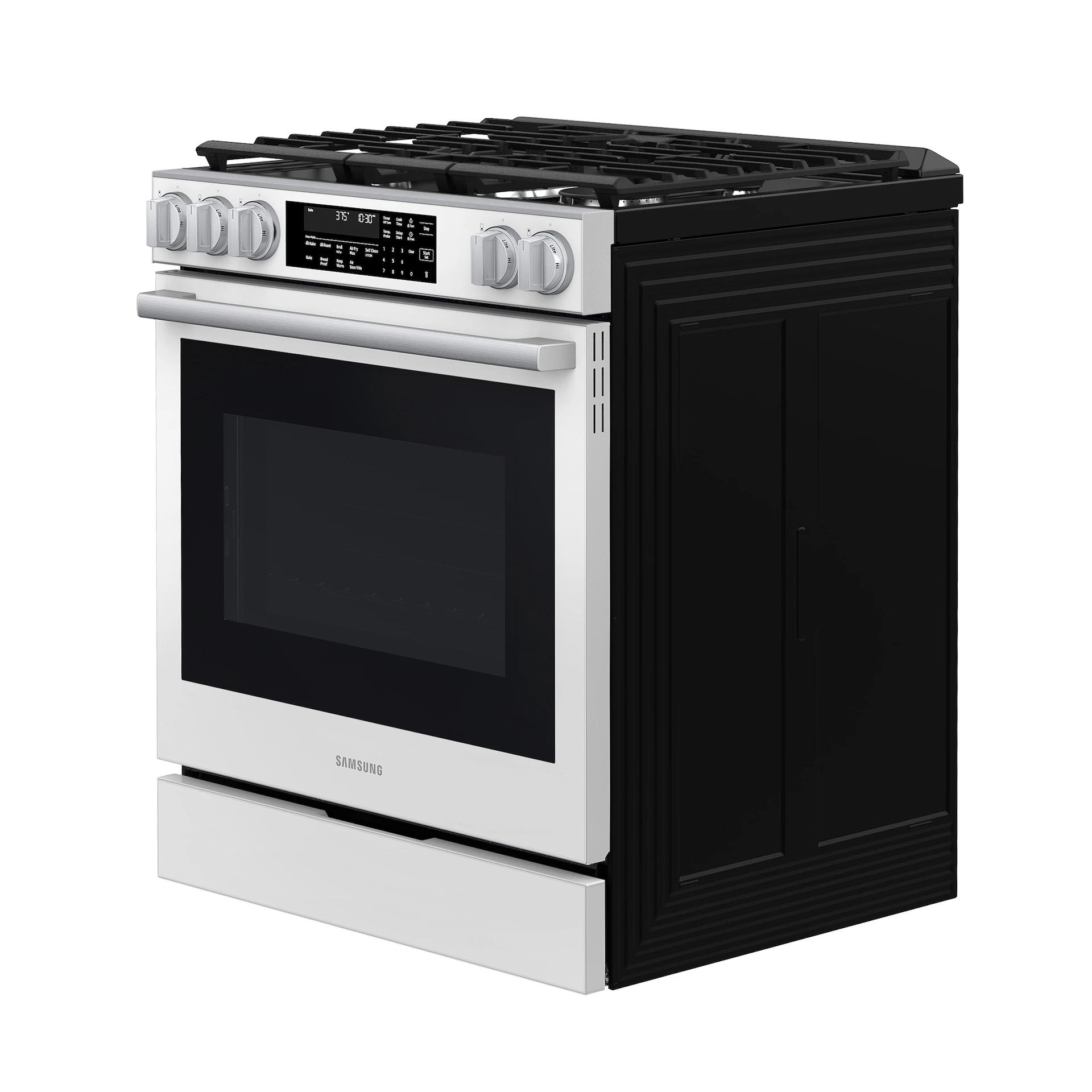 Bespoke Smart Slide-in Gas Range Pro Style Elite Design | Illuminated Knobs | Air Fry Max NSG90H60SWAA