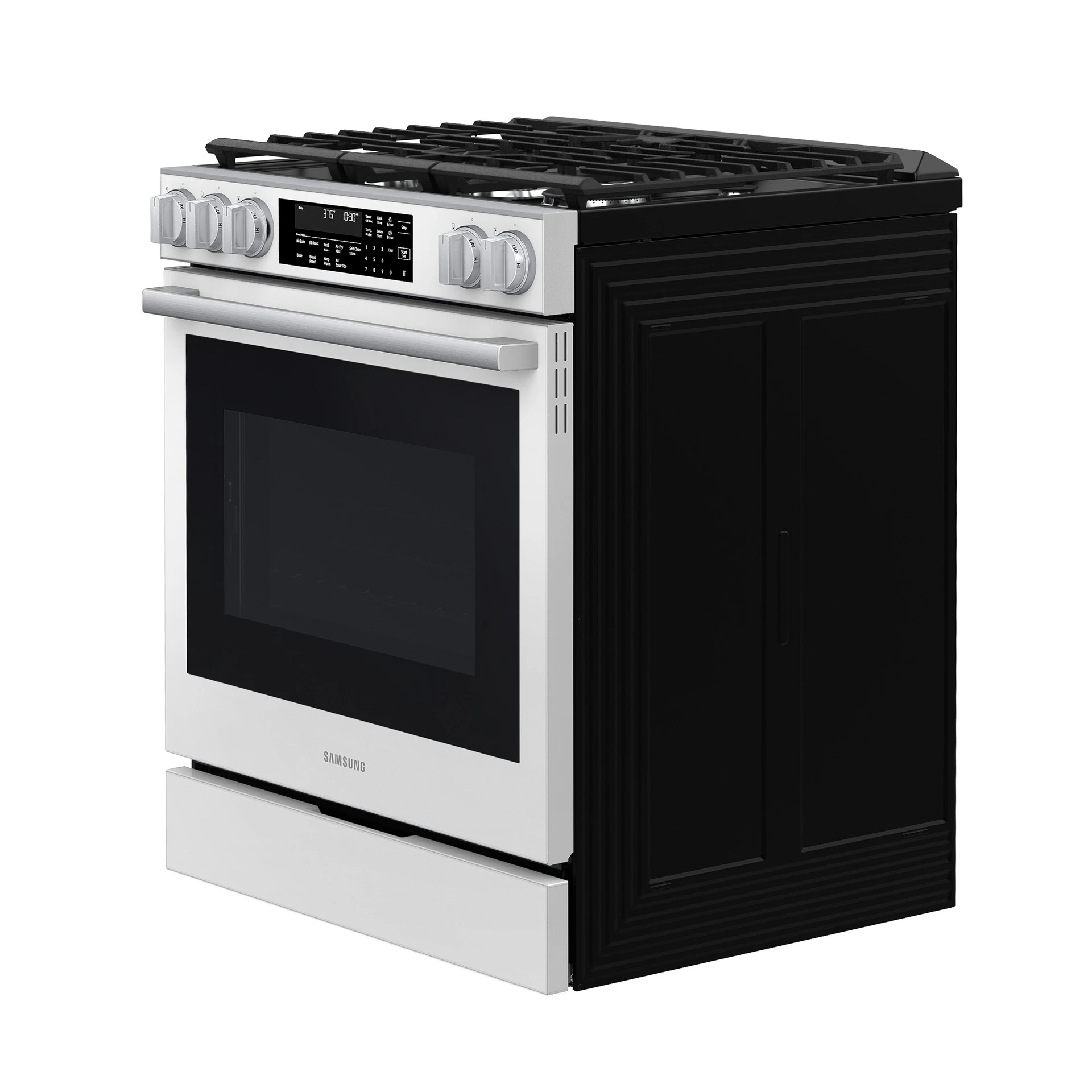 Bespoke Smart Slide-in Gas Range Pro Style Elite Design | Illuminated Knobs | Air Fry Max NSG90H60SWAA
