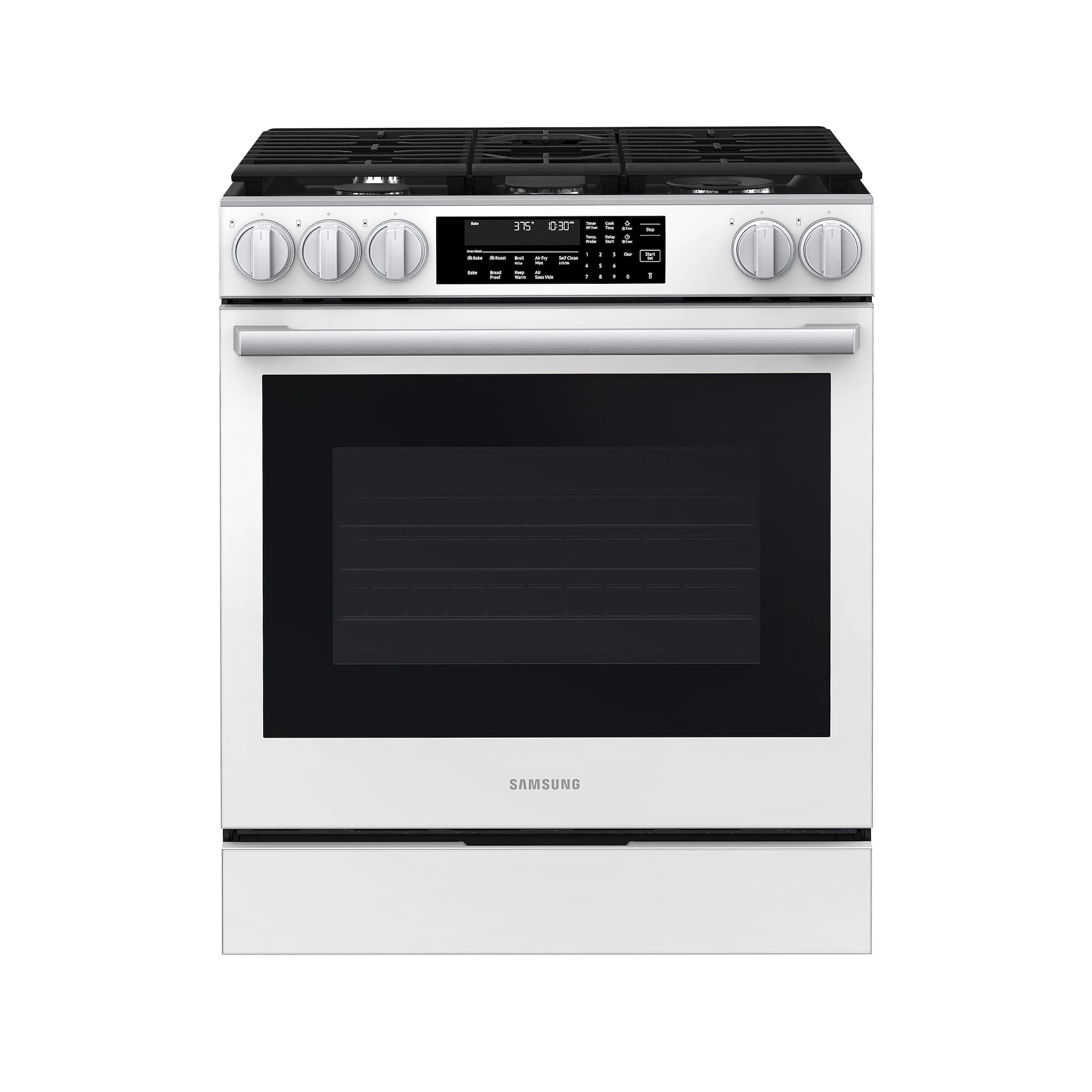 Bespoke Smart Slide-in Gas Range Pro Style Elite Design | Illuminated Knobs | Air Fry Max NSG90H60SWAA