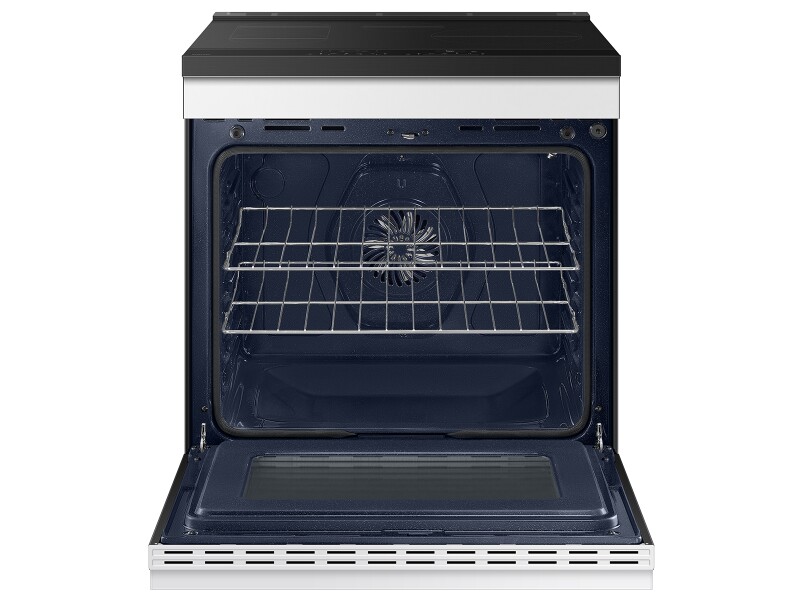 Bespoke 6.3 cu. ft. Smart Slide-In Induction Range with Ambient Edge Lighting™ & Air Sous Vide in White Glass NSI6DB950012AA