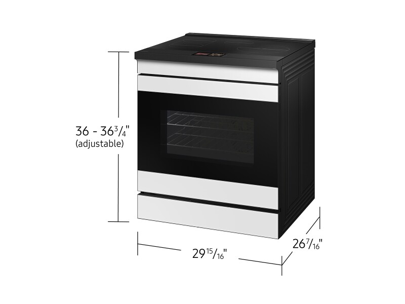 Bespoke 6.3 cu. ft. Smart Slide-In Induction Range with AI Home & Smart Oven Camera in White Glass NSI6DB990012AA
