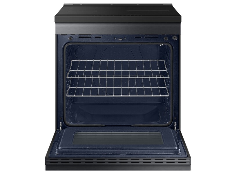 Bespoke 6.3 cu. ft. Smart Slide-In Induction Range with Anti-Scratch Glass Cooktop in Matte Black Steel NSI6DG9100MTAA
