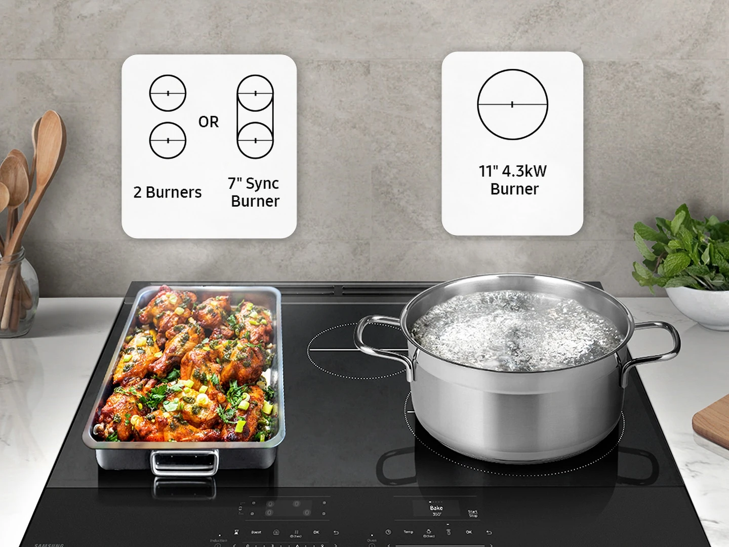 Powerful heat, flexible cooktop