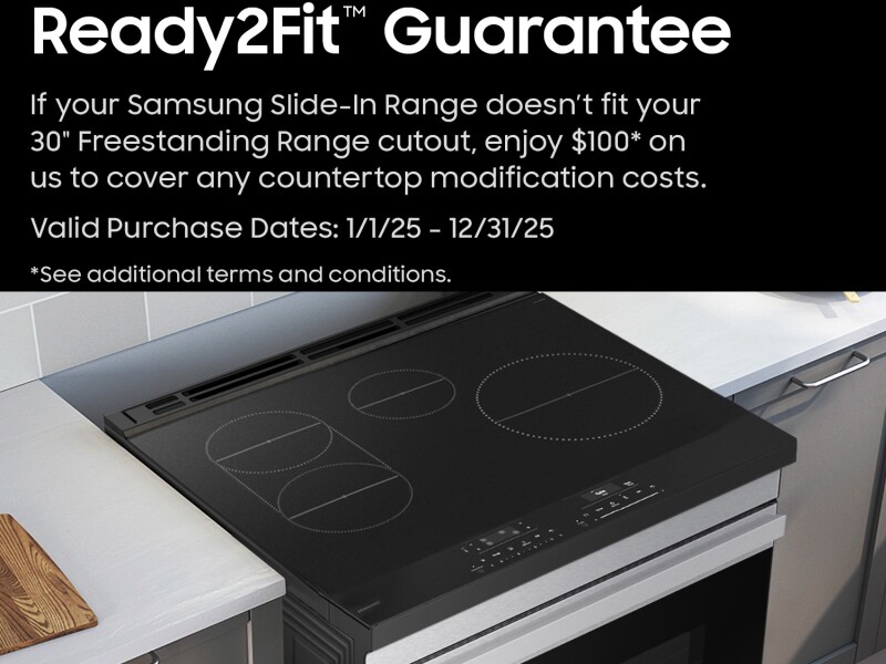 Bespoke Slide-in Induction Range Anti-Scratch Glass Cooktop | Wi-Fi | 6.3 cu.ft. NSI6DG9300SRAA
