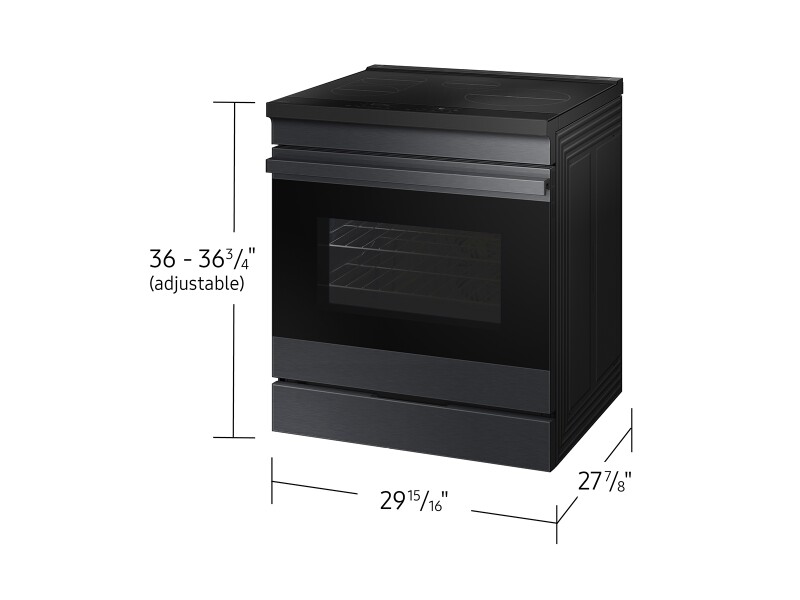 Bespoke 6.3 cu. ft. Smart Slide-In Induction Range with Ambient Edge Lighting™ & Air Sous Vide in Matte Black Steel NSI6DG9500MTAA