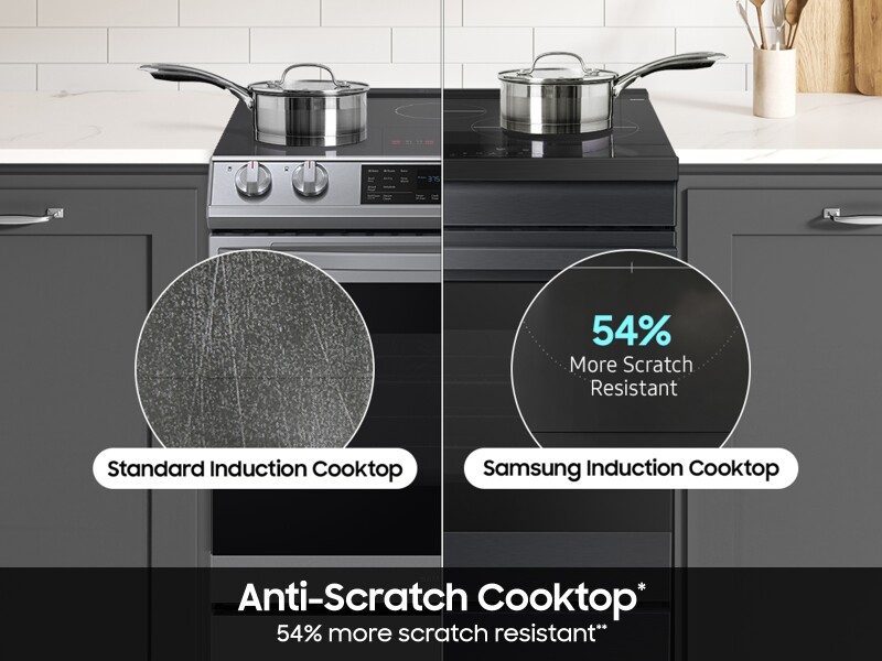 Bespoke 6.3 cu. ft. Smart Slide-In Induction Range with Ambient Edge Lighting™ & Air Sous Vide in Matte Black Steel NSI6DG9500MTAA