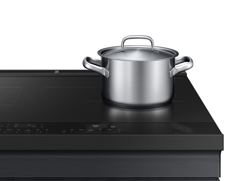 Bespoke 6.3 cu. ft. Smart Slide-In Induction Range with Ambient Edge Lighting™ & Air Sous Vide in Matte Black Steel NSI6DG9500MTAA