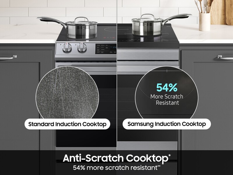 Bespoke 6.3 cu. ft. Smart Slide-In Induction Range with Ambient Edge Lighting™ & Air Sous Vide in Stainless Steel NSI6DG9500SRAA