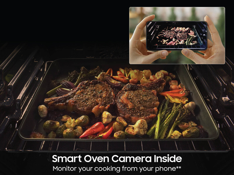 Bespoke 6.3 cu. ft. Smart Slide-In Induction Range with AI Home & Smart Oven Camera in Stainless Steel NSI6DG9900SRAA