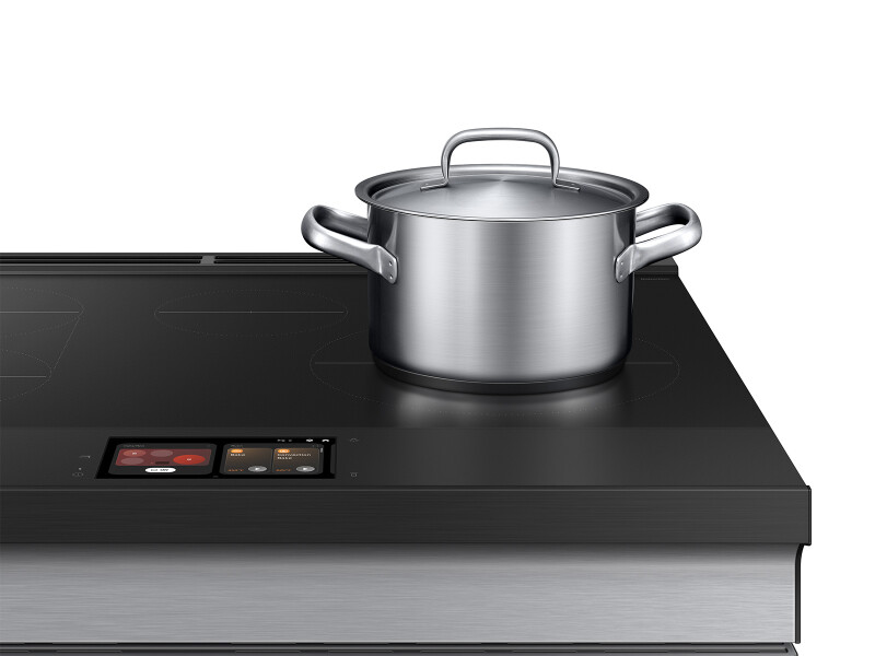 Bespoke 6.3 cu. ft. Smart Slide-In Induction Range with AI Home & Smart Oven Camera in Stainless Steel NSI6DG9900SRAA