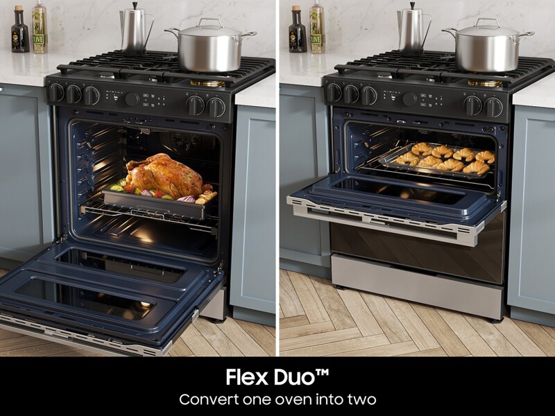 Bespoke Slide-in Dual Fuel Range Flex Duo™ | Illuminated Precision Knobs 6.3 cu.ft. NSY6DG8550SRAA