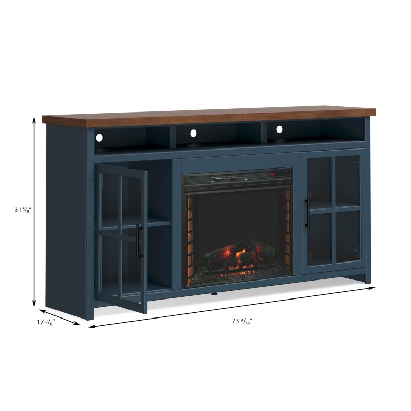 Nantucket 74" Fireplace Console NT5110BWK