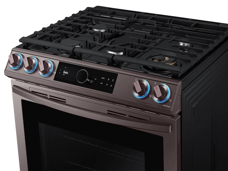 Bespoke Smart Slide-in Gas Range 6.0 cu. ft. with Smart Dial, Air Fry & Wi-Fi NX60T8711STAA