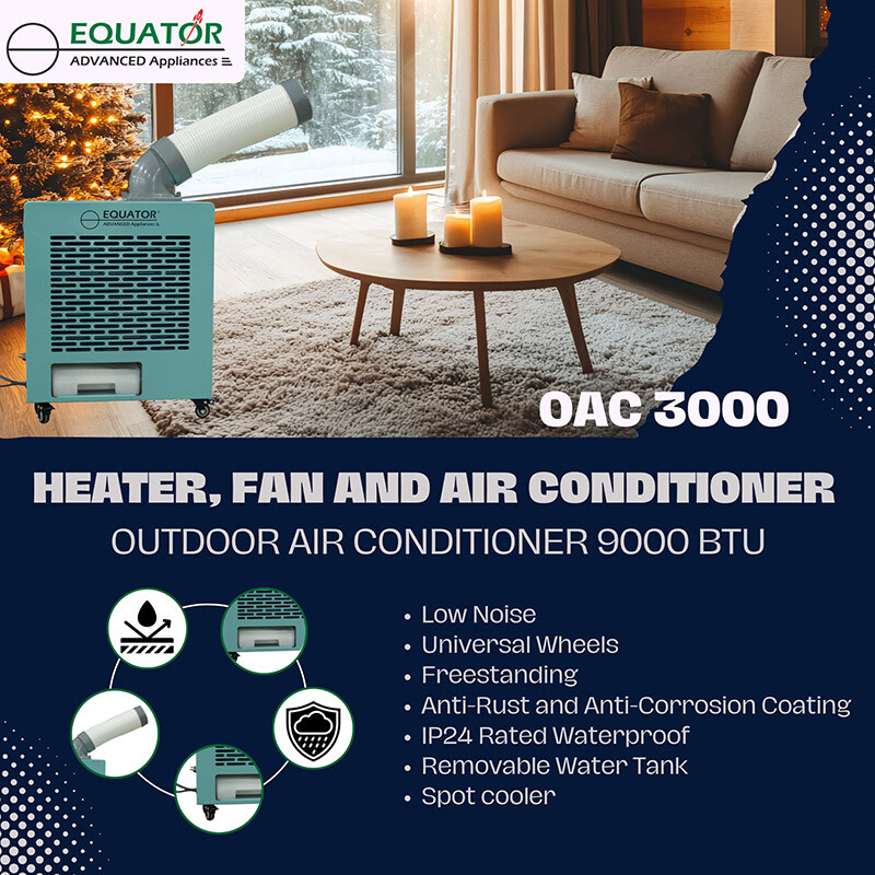 3-in-1 AC Heat Air 9000BTU Outdoor Air Conditioner IP24 Casters 110V OAC3000, product image 2 of 10