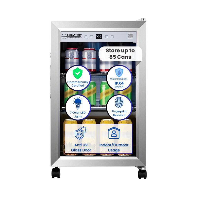 2.3cf Outdoor/Indoor Refrigerator IPX4 SS Builtin/FS 85 Cans Quiet 42dB OR230