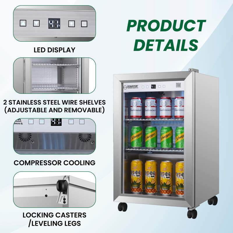 2.3cf Outdoor/Indoor Refrigerator IPX4 SS Builtin/FS 85 Cans Quiet 42dB OR230
