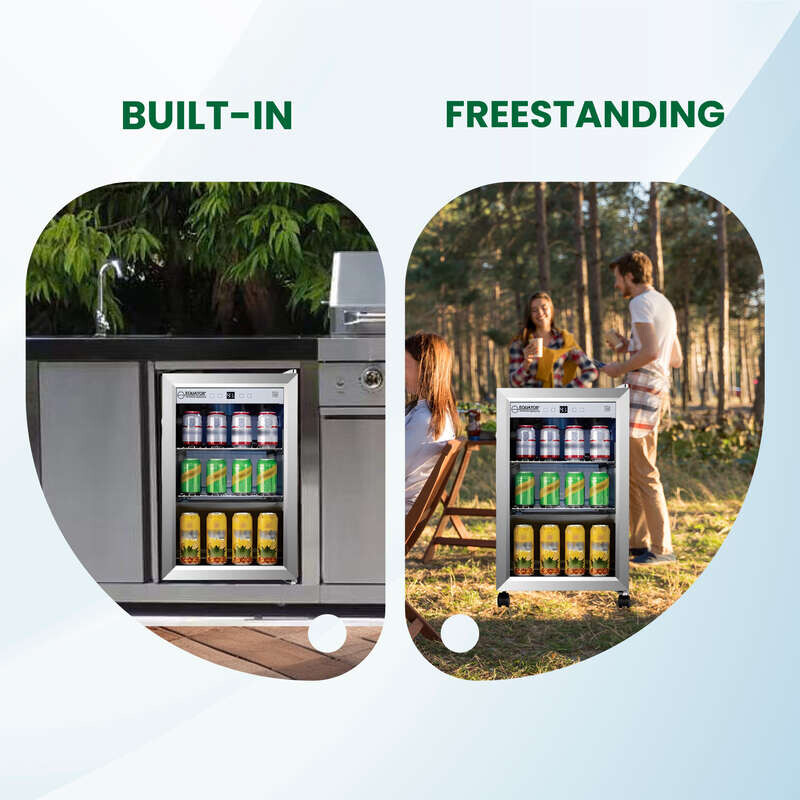 2.3cf Outdoor/Indoor Refrigerator IPX4 SS Builtin/FS 85 Cans Quiet 42dB OR230