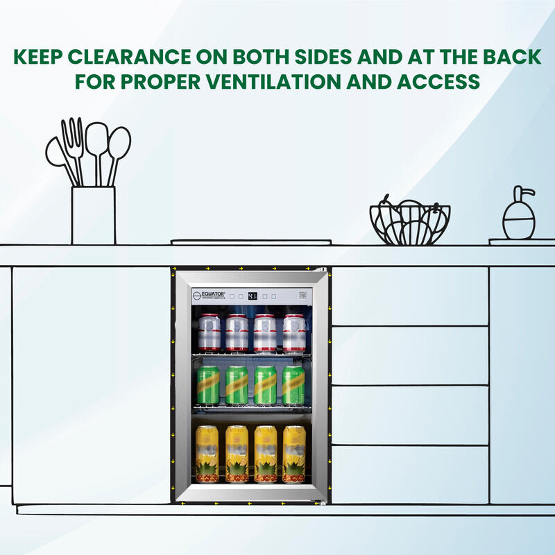 2.3cf Outdoor/Indoor Refrigerator IPX4 SS Builtin/FS 85 Cans Quiet 42dB OR230