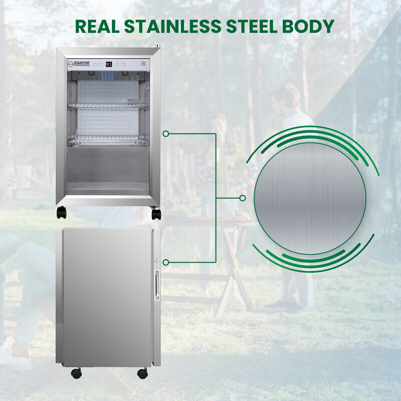 2.3cf Outdoor/Indoor Refrigerator IPX4 SS Builtin/FS 85 Cans Quiet 42dB OR230