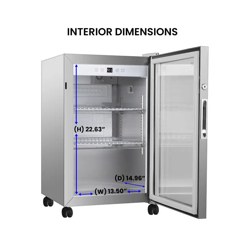 2.3cf Outdoor/Indoor Refrigerator IPX4 SS Builtin/FS 85 Cans Quiet 42dB OR230
