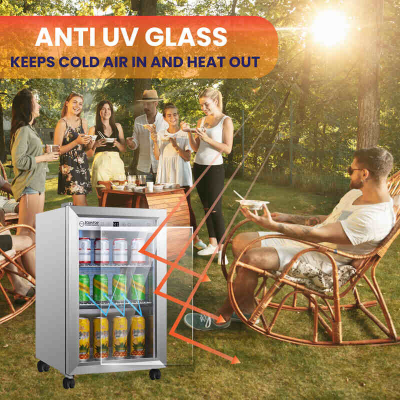 2.3cf Outdoor/Indoor Refrigerator IPX4 SS Builtin/FS 85 Cans Quiet 42dB OR230