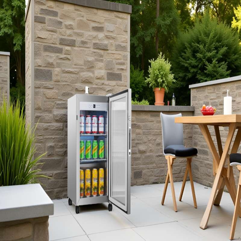 2.3cf Outdoor/Indoor Refrigerator IPX4 SS Builtin/FS 85 Cans Quiet 42dB OR230