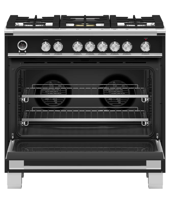 Dual Fuel Range, 36", 5 Burners, Self-cleaning view 2