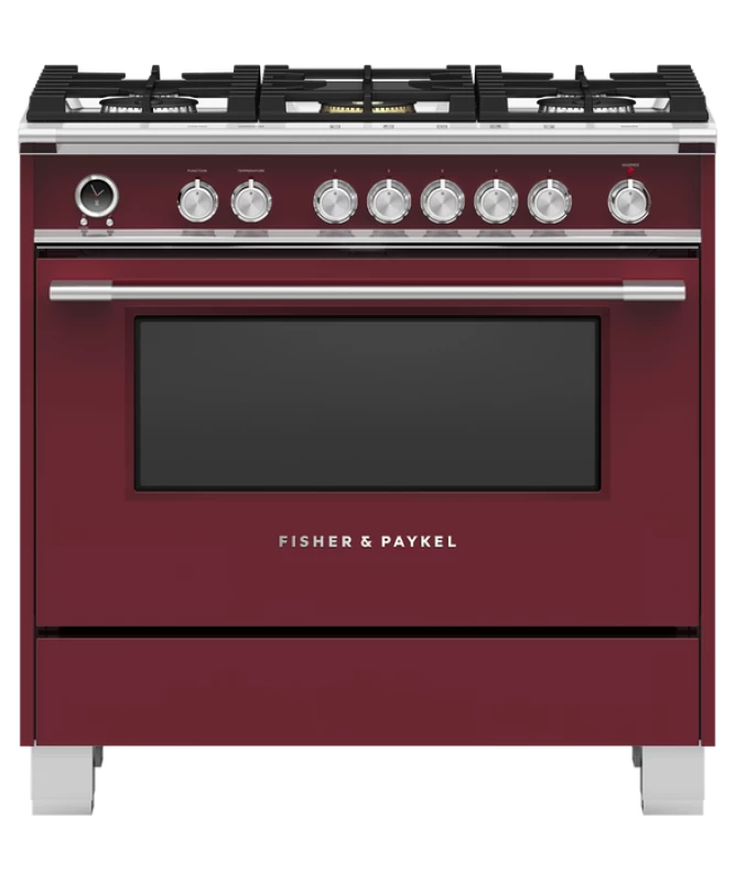 Fisher Paykel Dual Fuel Range, 36", 5 Burners, Self-cleaning Red OR36SCG6R1 Picture 1