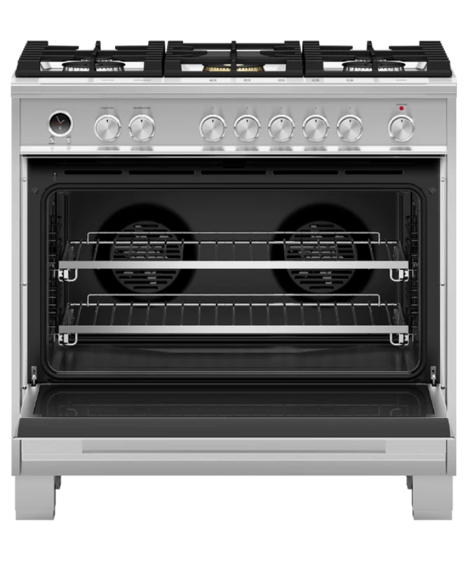 Dual Fuel Range, 36", 5 Burners, Self-cleaning view 2