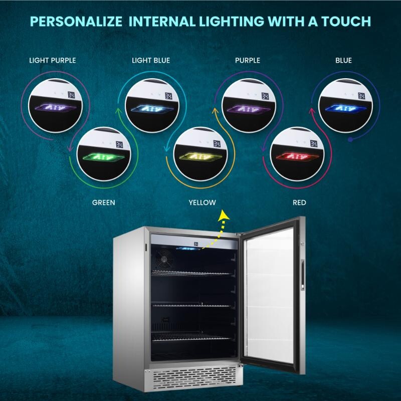 4.6cf Outdoor/Indoor Refrigerator IPX4 SS Builtin/FS 110 cans 6 Bottles OR460