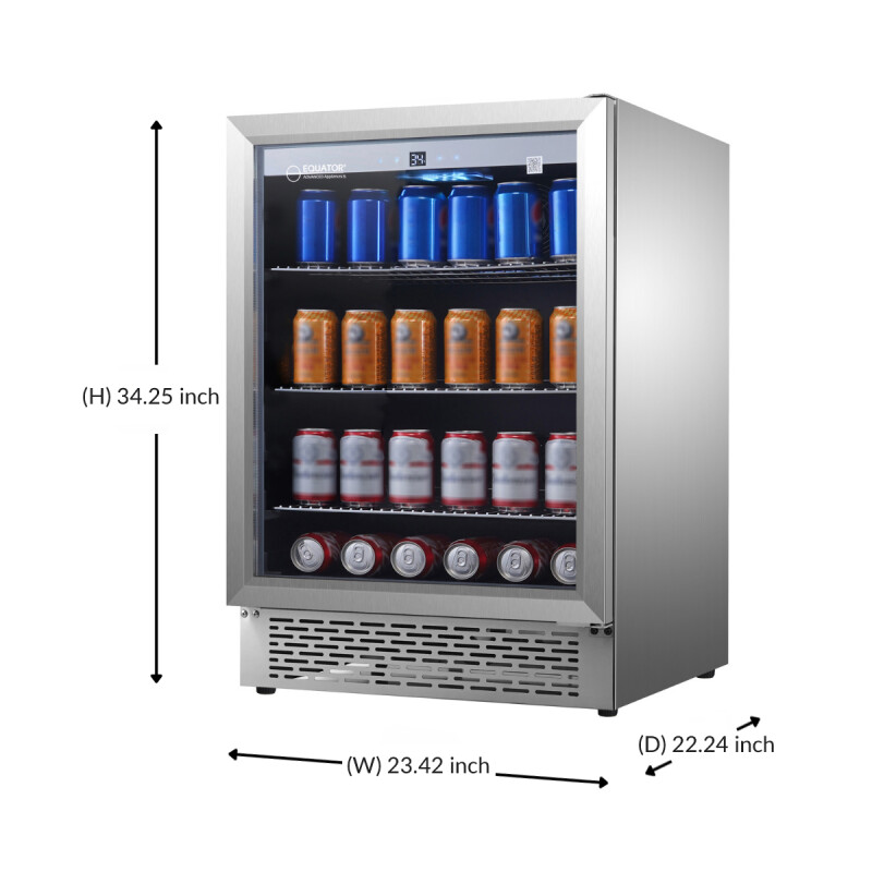 4.6cf Outdoor/Indoor Refrigerator IPX4 SS Builtin/FS 110 cans 6 Bottles OR460