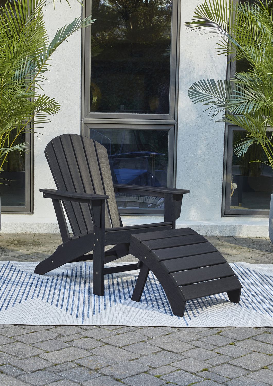 Sundown Treasure Black Adirondack Chair P008898