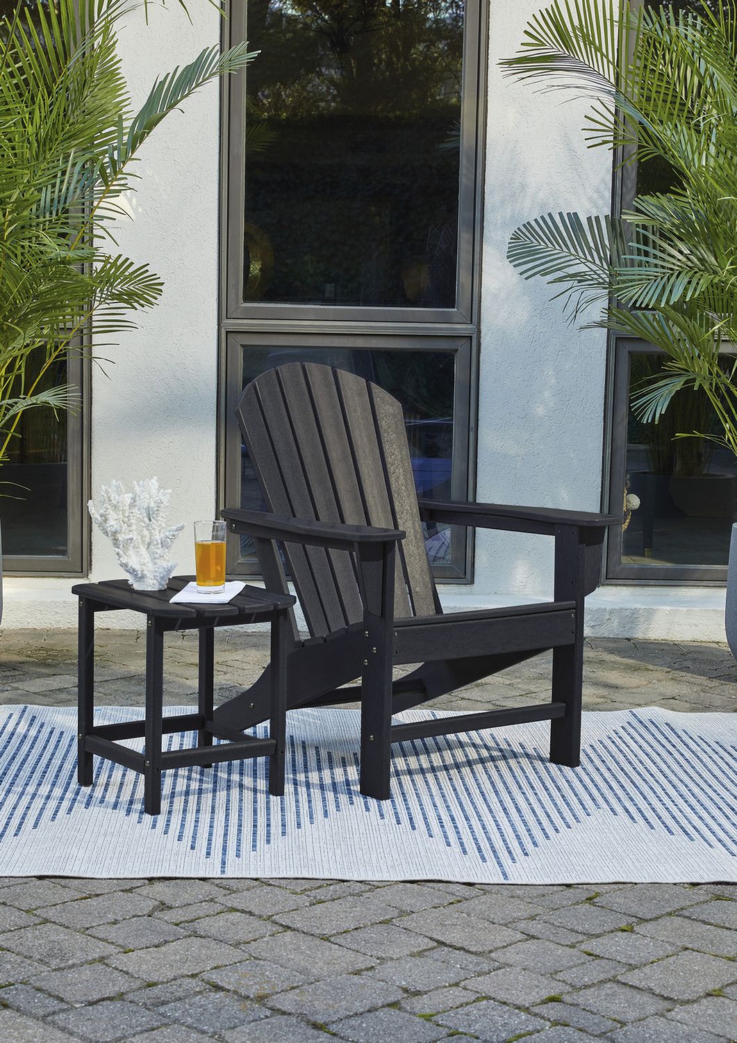 Sundown Treasure Black Adirondack Chair P008898