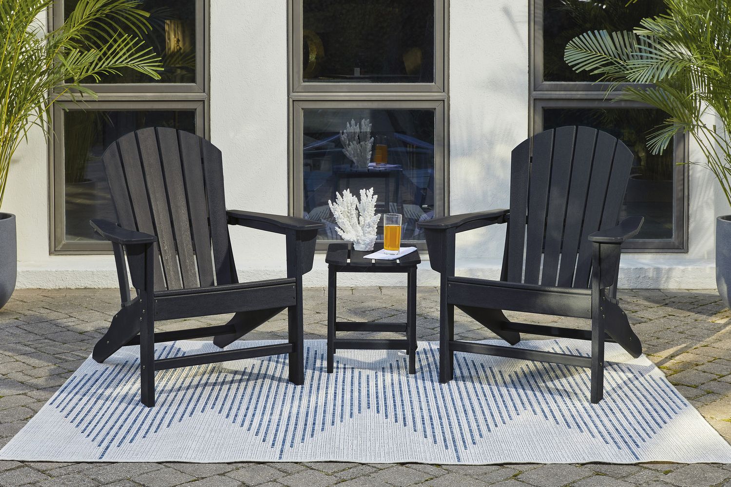 Sundown Treasure Black Adirondack Chair P008898