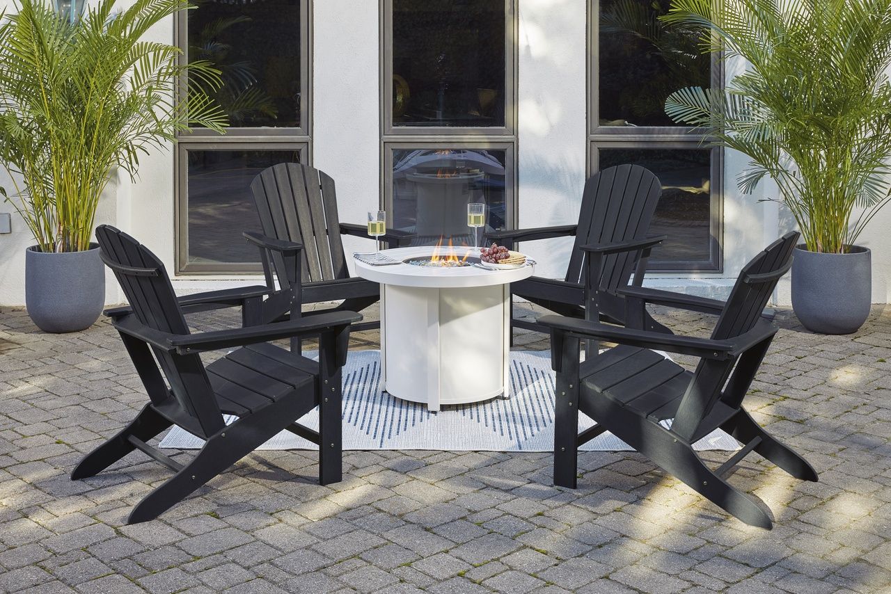 Sundown Treasure Black Adirondack Chair P008898