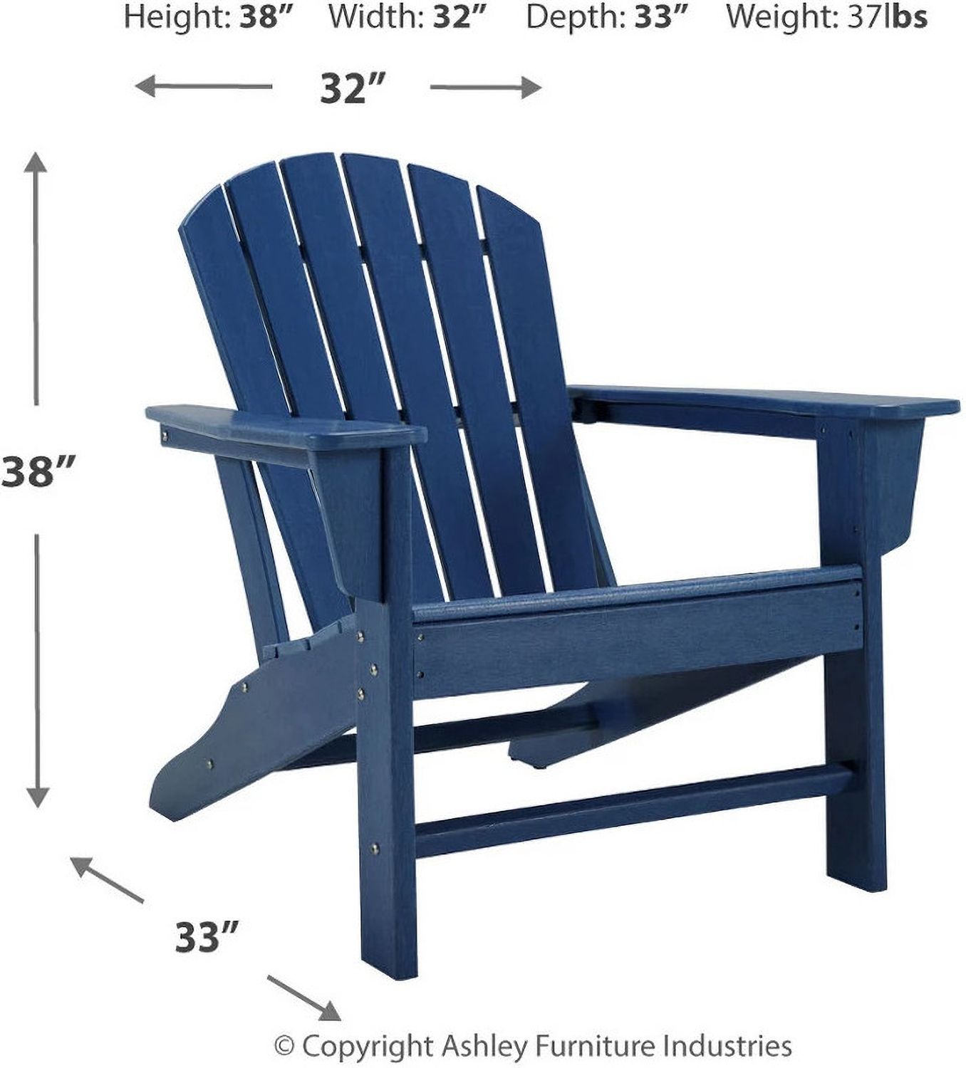 Sundown Treasure Blue Outdoor Adirondack Chair P009898