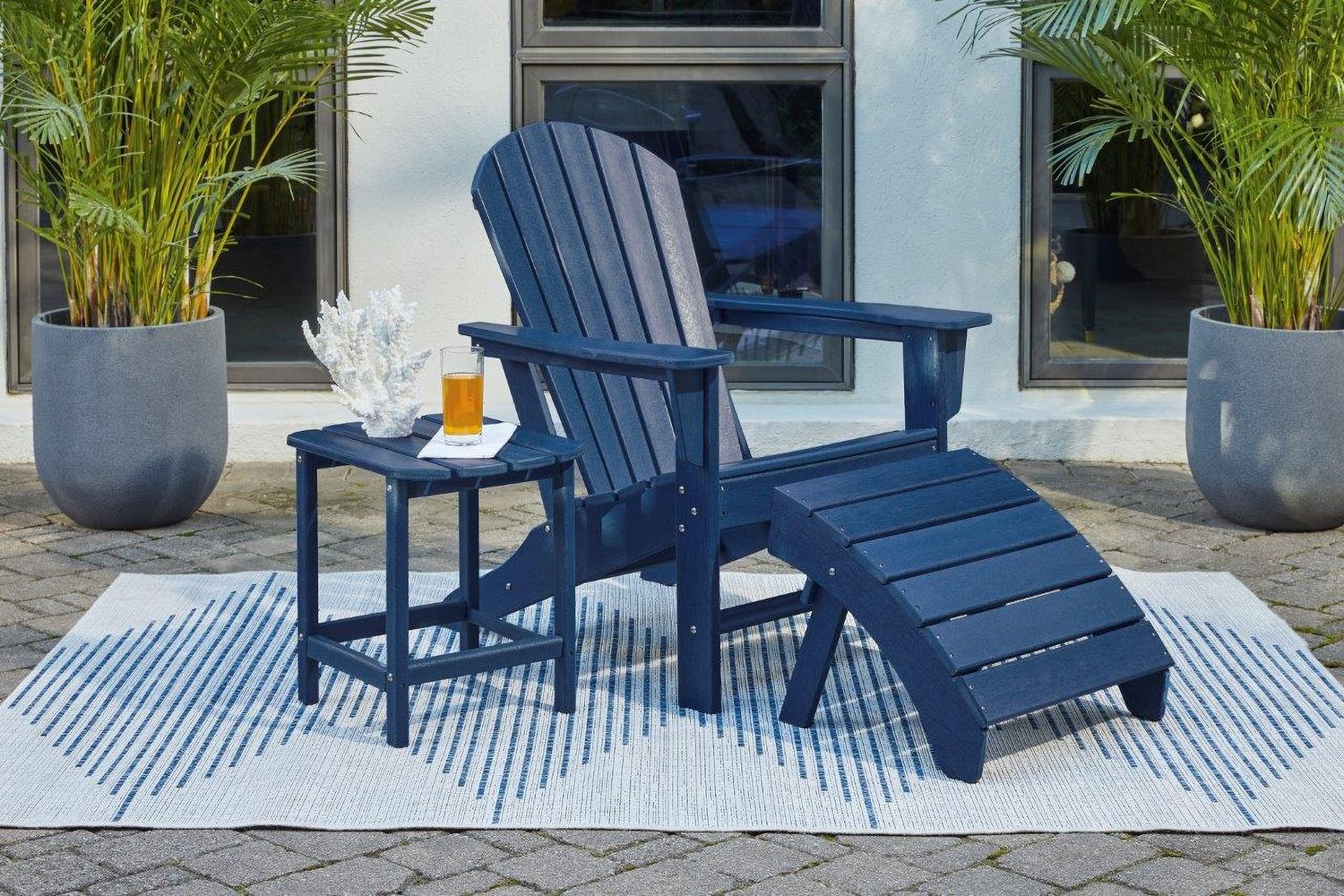 Sundown Treasure Blue Outdoor Adirondack Chair P009898