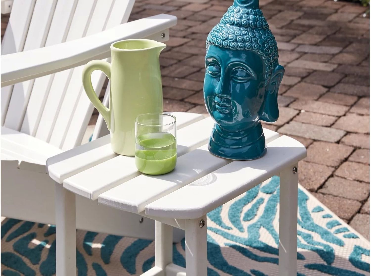 Sundown Treasure White Outdoor Rectangular End Table P011703