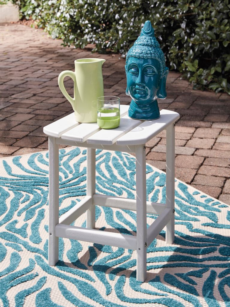 Sundown Treasure White Outdoor Rectangular End Table P011703